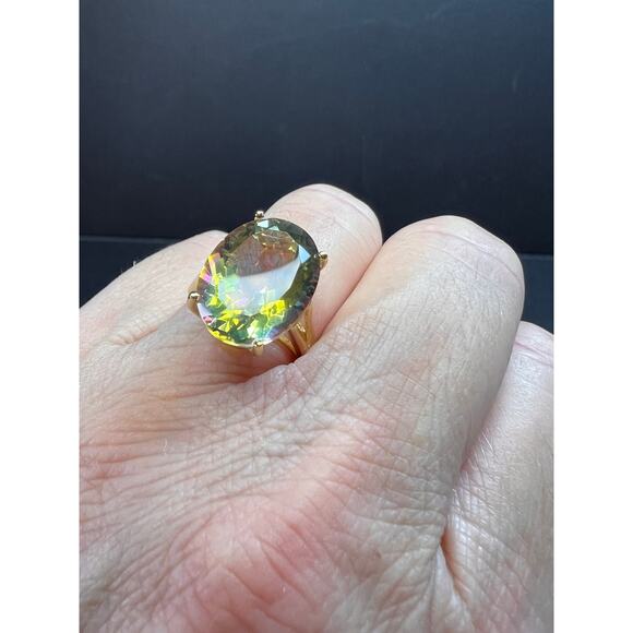 NEW Mystic Quartz ring in gold over sterling silver size 7 - Picture 5 of 16